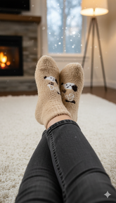Ultra-Soft Fuzzy Polyamide Crew Socks - Cozy Winter Warmth -03
